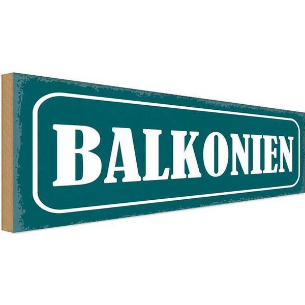 Vianmo Insegna In Legno 10X27 Cm Balkonien Lustig-image