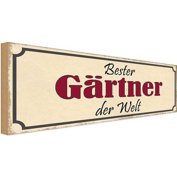 Vianmo Insegna In Legno 10X27 Cm Bester GäRtner Der Welt-image
