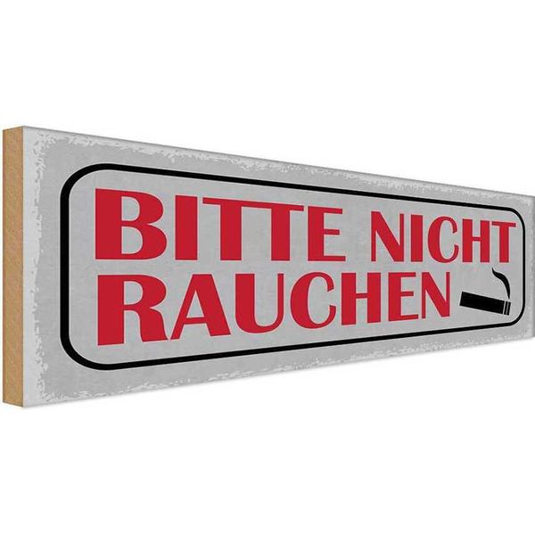 Vianmo Insegna In Legno 10X27 Cm Bitte Nicht Rauchen-image