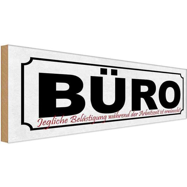 Vianmo Insegna In Legno 10X27 Cm BüRo Jegliche BeläStigung Arbeit-image