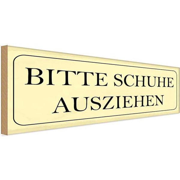 Vianmo Insegna In Legno 10X27 Cm Bitte Schuhe Ausziehen-image