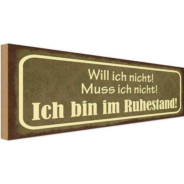 Vianmo Insegna In Legno 10X27 Cm Bin Im Ruhestand Muss Ich Nicht-image