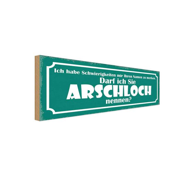 Vianmo Insegna In Legno 10X27 Cm Darf Ich Sie Arschloch Nennen-image