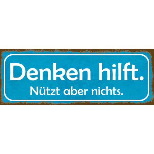 Vianmo Insegna In Legno 10X27 Cm Denken Hilft NüTzt Aber Nichts-image