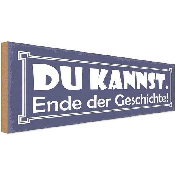 Vianmo Insegna In Legno 10X27 Cm Du Kannst Ende Der Geschichte-image