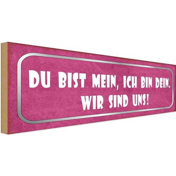 Vianmo Insegna In Legno 10X27 Cm Du Bist Mein Ich Dein Wir Uns-image