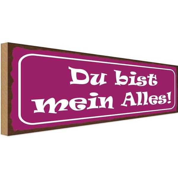 Vianmo Insegna In Legno 10X27 Cm Du Bis Mein Alles-image