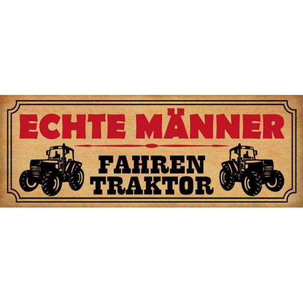 Vianmo Insegna In Legno 10X27 Cm Echte MäNner Fahren Traktor-image