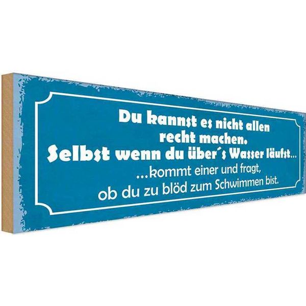 Vianmo Insegna In Legno 10X27 Cm Du Kannst Es Nicht Allen Recht-image