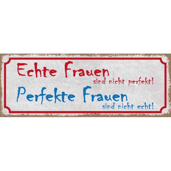Vianmo Insegna In Legno 10X27 Cm Echte Frauen Perfekte Frauen-image