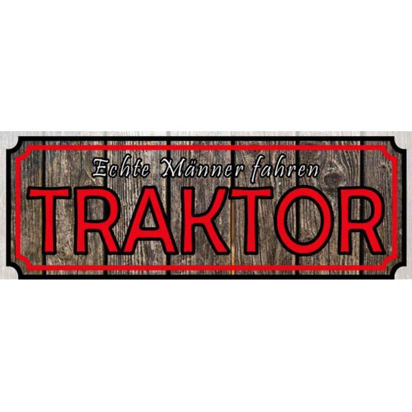 Vianmo Insegna In Legno 10X27 Cm Echte MäNner Fahren Traktor-image