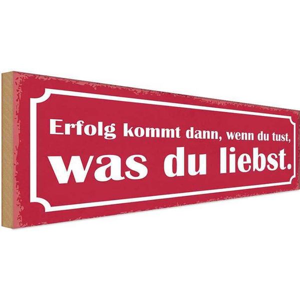 Vianmo Insegna In Legno 10X27 Cm Erfolg Du Tust Was Du Liebst-image