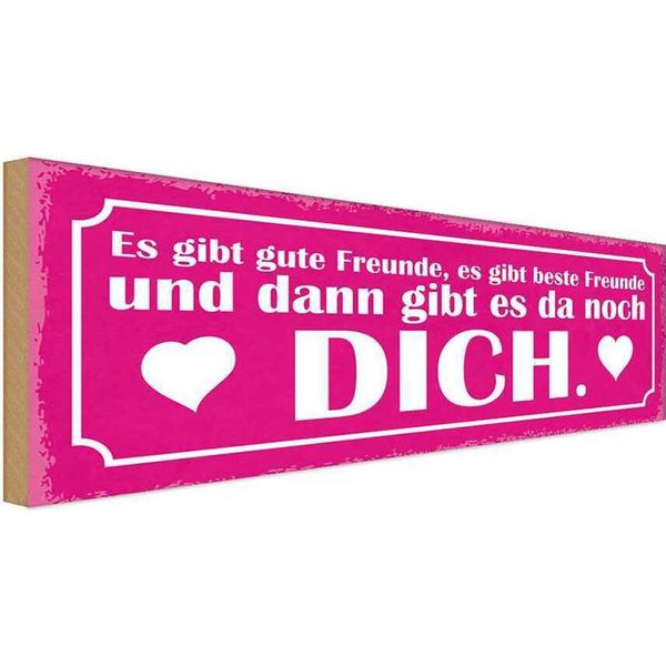 Vianmo Insegna In Legno 10X27 Cm Es Gibt Beste Freunde Und Dich-image