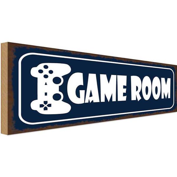 Vianmo Insegna In Legno 10X27 Cm Game Room-image
