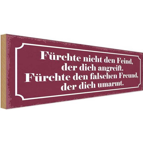 Vianmo Insegna In Legno 10X27 Cm FüRchte Nicht Den Feind Der-image