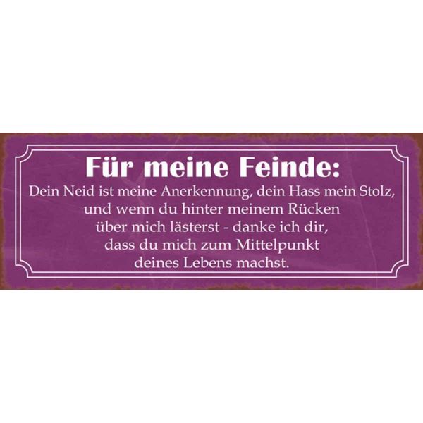 Vianmo Insegna In Legno 10X27 Cm FüR Meine Feinde Dein Neid Ist-image