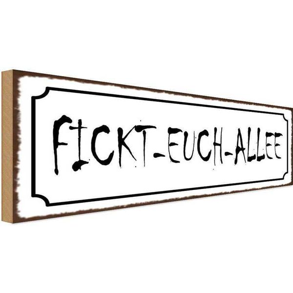 Vianmo Insegna In Legno 10X27 Cm Fickt-Euch-Allee-image