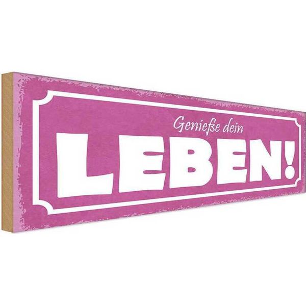 Vianmo Insegna In Legno 10X27 Cm GenießE Dein Leben-image