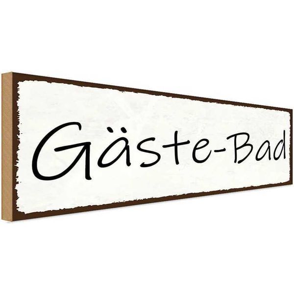 Vianmo Insegna In Legno 10X27 Cm GäSte-Bad-image