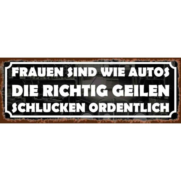 Vianmo Insegna In Legno 10X27 Cm Frauen Sind Wie Autos-image