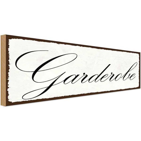 Vianmo Insegna In Legno 10X27 Cm Garderobe-image