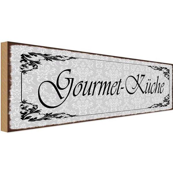 Vianmo Insegna In Legno 10X27 Cm Gourmet - KüChe Feinschmecker-image