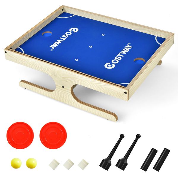 Costway 45 X 33,5 Cm Tavolo Da Gioco In Legno Per 2 Giocatori, Con 2 Maniglie Magnetiche, 2 Palline-image