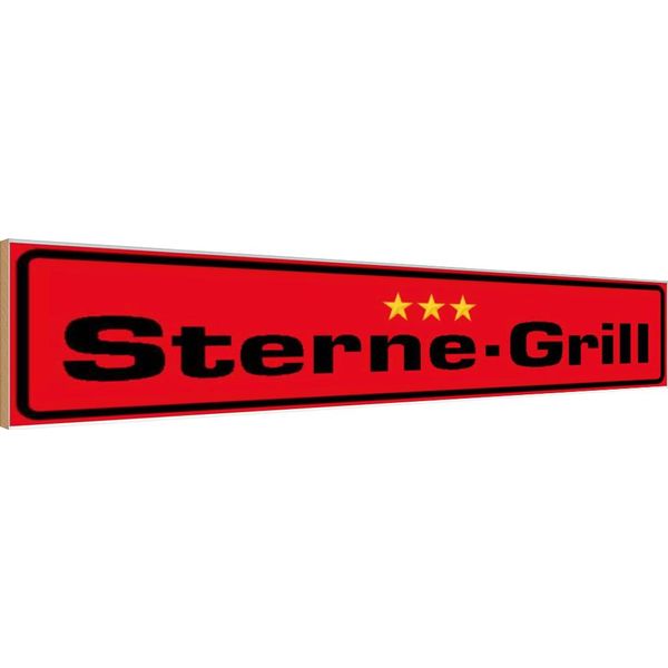 Vianmo Insegna In Legno 10X46 Cm 3 Sterne - Srill Grillen-image
