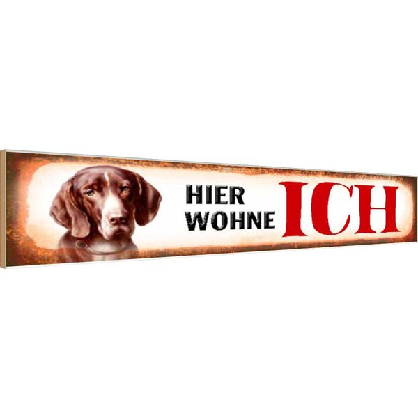 Vianmo Insegna In Legno 10X46 Cm Beagle Hund Hier Wohne-image