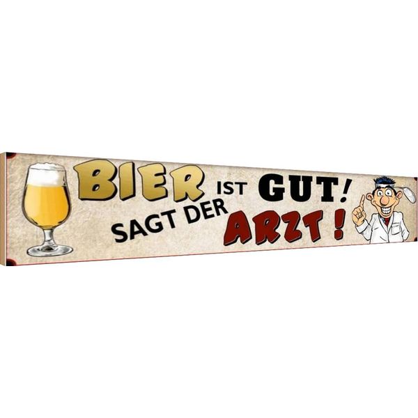 Vianmo Insegna In Legno 10X46 Cm Bier Ist Gut Sagt Der Arzt Alkohol-image