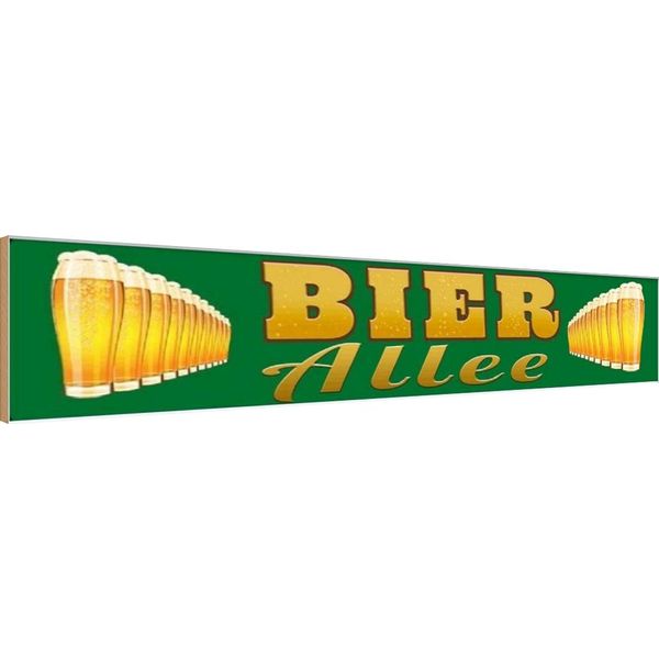 Vianmo Insegna In Legno 10X46 Cm Bier Allee Alkohol-image