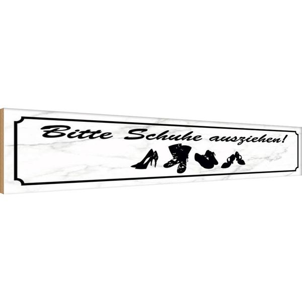 Vianmo Insegna In Legno 10X46 Cm Bitte Schuhe Ausziehen-image