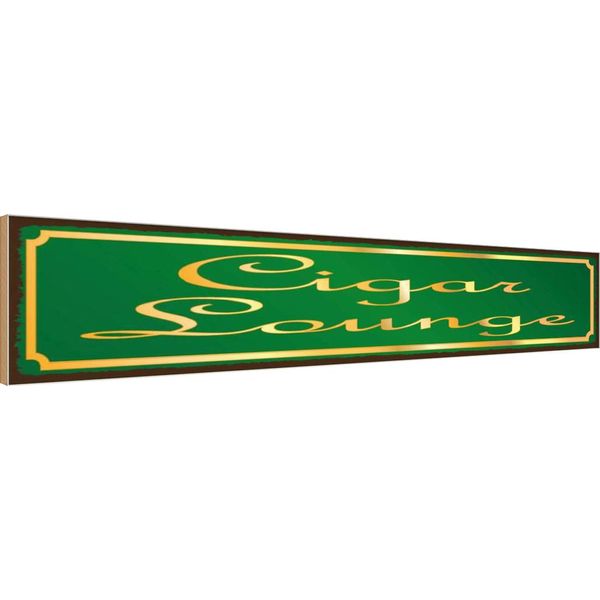 Vianmo Insegna In Legno 10X46 Cm Cigar Lounge Zigarre Lounge-image