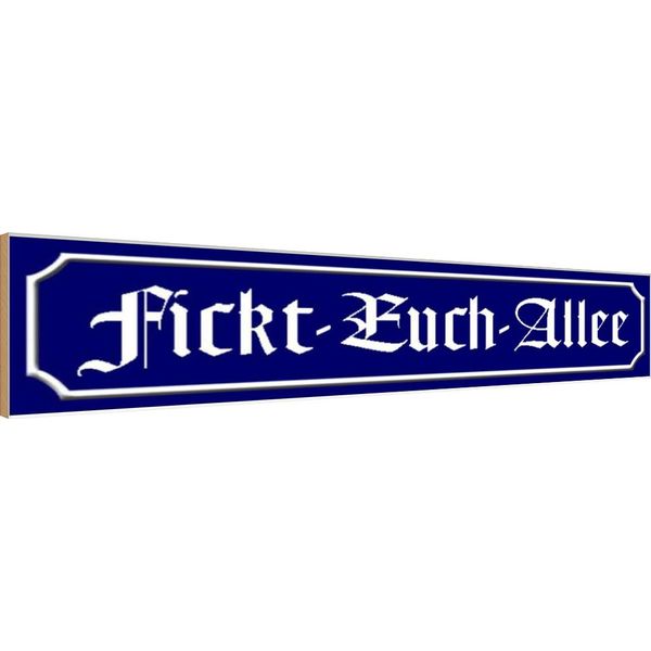 Vianmo Insegna In Legno 10X46 Cm Fickt-Euch-Allee Lustig-image
