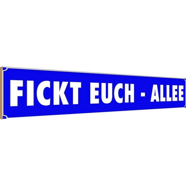 Vianmo Insegna In Legno 10X46 Cm Fickt Euch Allee Lustig-image