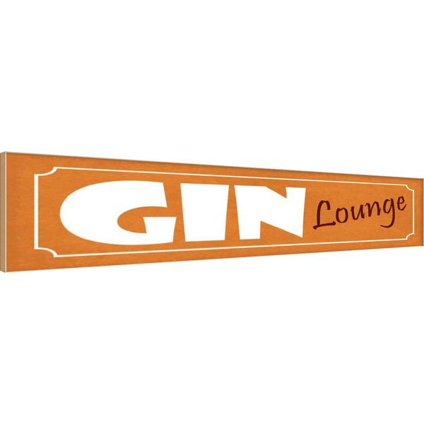 Vianmo Insegna In Legno 10X46 Cm Gin Lounge-image