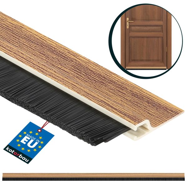 Kotarbau® Guarnizione A Spazzola 100 Cm Pino Guarnizione Autoadesiva Per Porte Striscia Di Tenuta Esclusione Di Correnti D'aria Spazzola Per Porte Spazzola Per Porte Guarnizione Per Pavimenti-image