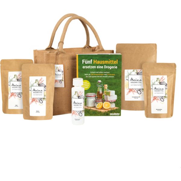 Rimedi Casalinghi Fai Da Te - Set Regalo - Bicarbonato Di Sodio, Soda, Sapone Di Cagliata, Acido Citrico E Aceto Con Libro Incluso-image