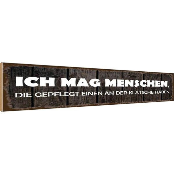 Vianmo Insegna In Legno 10X46 Cm Ich Mag Menschen Die Gepflegt-image