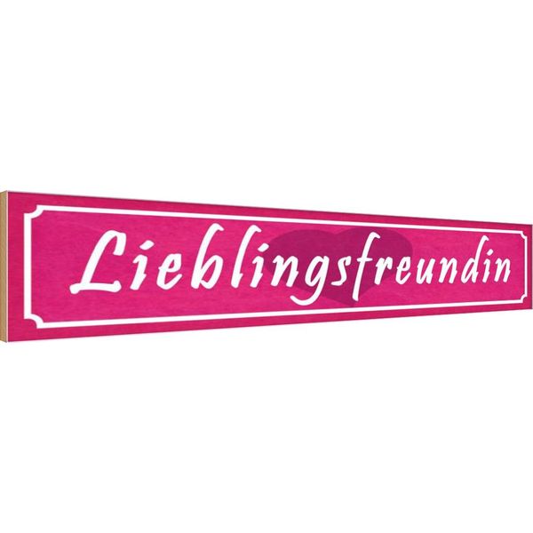 Vianmo Insegna In Legno 10X46 Cm Lieblingsfreundin Herz-image
