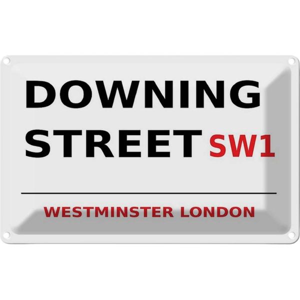 Vianmo Insegna Di Latta 12X18 Cm Westminster Downing Street SW1-image