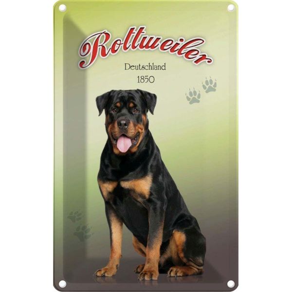 Vianmo Insegna Di Latta 18X12 Cm Hund Rottweiler Deutschland 1850-image