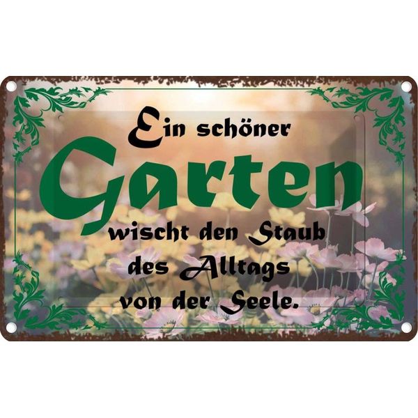 Vianmo Insegna Di Latta 20X30 Cm SchöNer Garten Wischt Den Staub-image