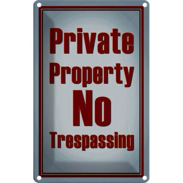 Vianmo Insegna Di Latta 30X20 Cm Private Property No Trespassing-image