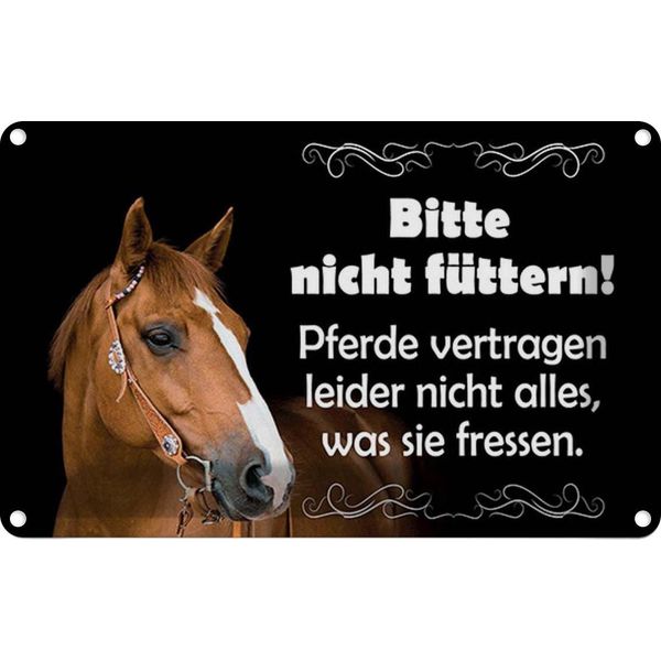 Vianmo Insegna Di Latta 20X30 Cm Bitte Nicht FüTtern Pferde-image