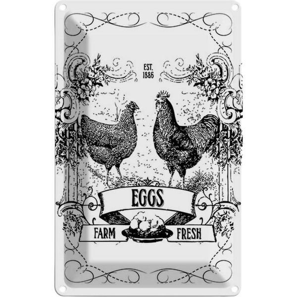 Vianmo Insegna Di Latta 18X12 Cm Eggs Farm Fresh Est. 1886-image