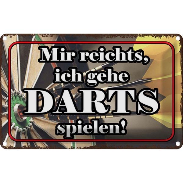 Vianmo Insegna Di Latta 20X30 Cm Mir Reichts Ich Gehe Darts Spiel-image