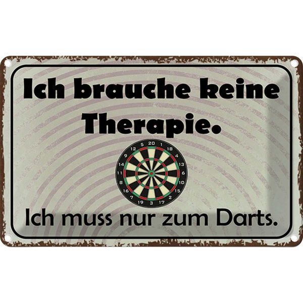 Vianmo Insegna Di Latta 20X30 Cm Keine Therapie Muss Zum Darts-image