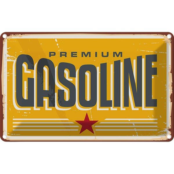 Vianmo Insegna Di Latta 20X30 Cm Premum Gasoline Tankstelle Benzin-image