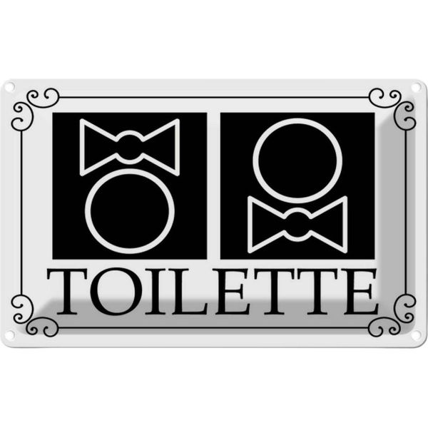 Vianmo Insegna Di Latta 20X30 Cm Wc Piktogramm Toilette-image
